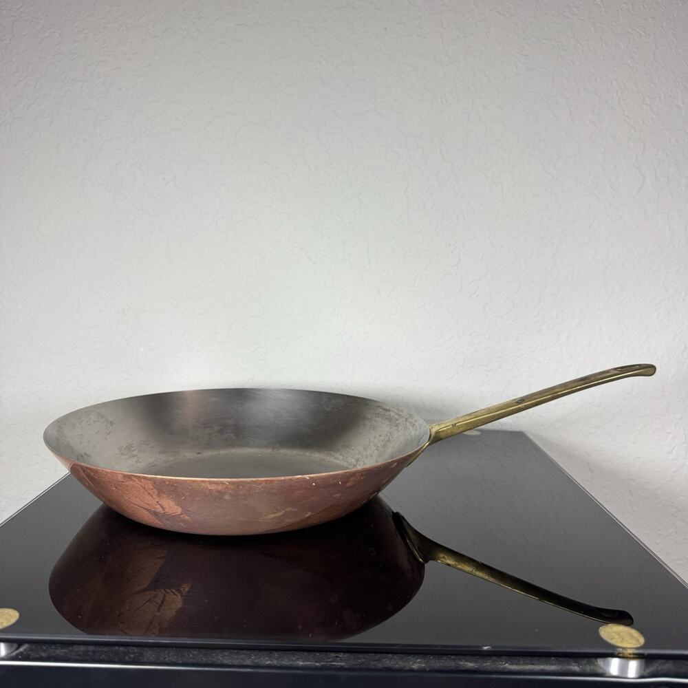 Paul Revere Copper Skillet 10in Brass Handle